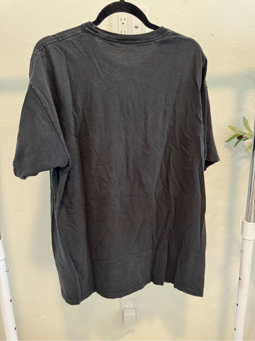 Black Short-Sleeve Graphic Tee with Yellow Print - Picture 3 of 3